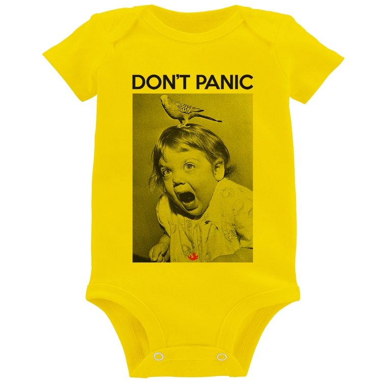 Body Bebê Não entre em pânico - Amarelo