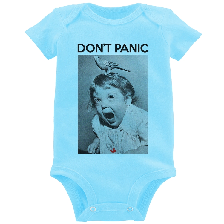 Body Bebê Não entre em pânico - Azul Bebê