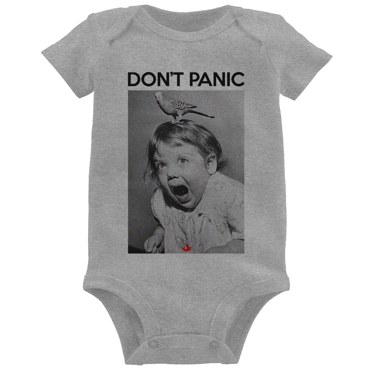 Body Bebê Não entre em pânico - Cinza