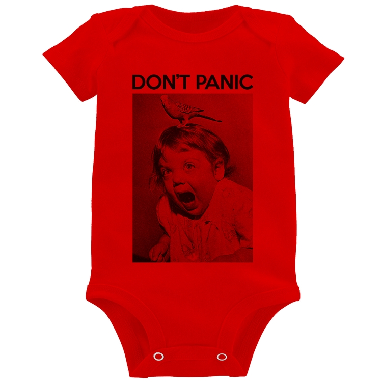 Body Bebê Não entre em pânico - Vermelho