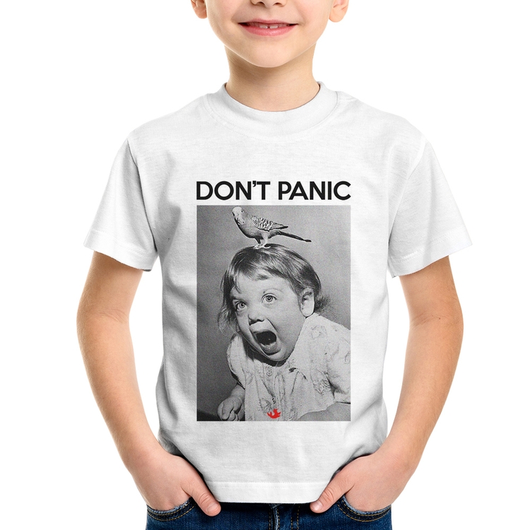 Camiseta Infantil Não entre em pânico