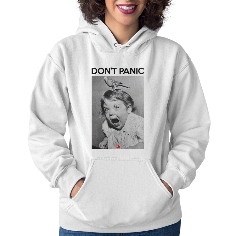 Moletom Feminino Não entre em pânico - Branco