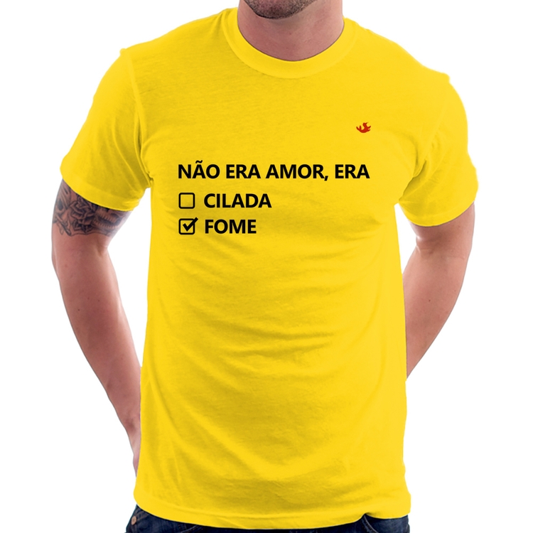 Camiseta Não era amor, era fome - Amarela