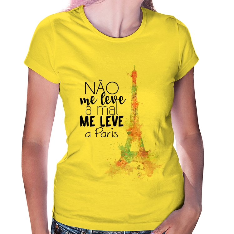 Baby Look Não me leve a mal, me leve a Paris - Amarela