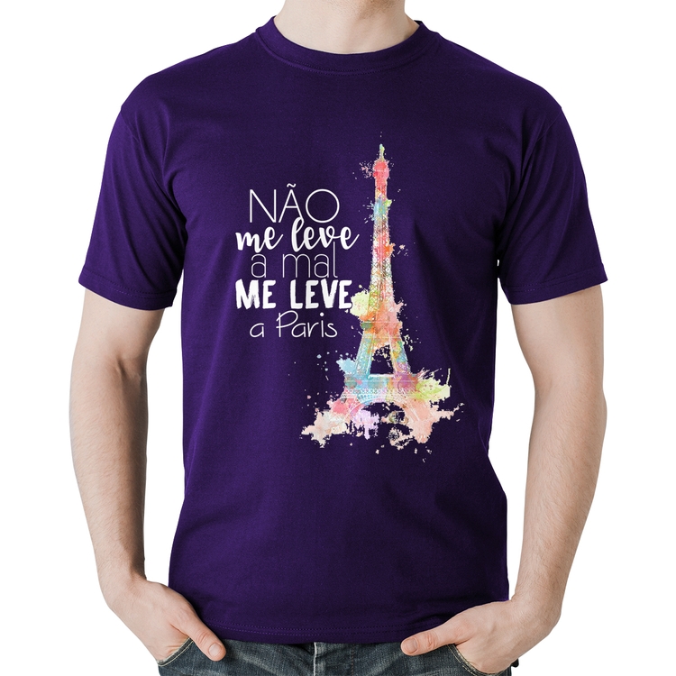 Camiseta Algodão Não me leve a mal, me leve a Paris - Roxa