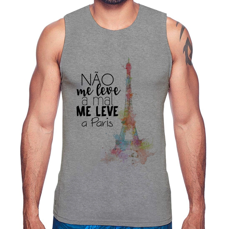 Regata Não me leve a mal, me leve a Paris - Cinza