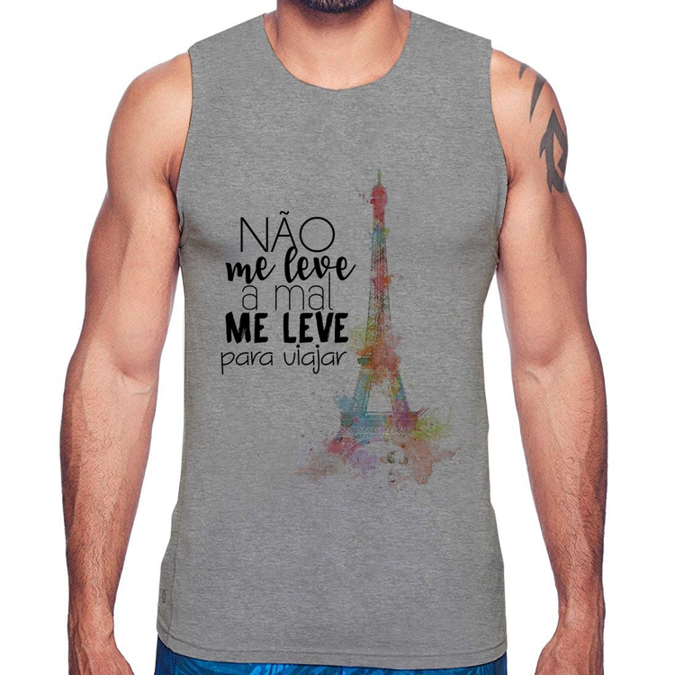 Regata Não me leve a mal, me leve para viajar - Cinza