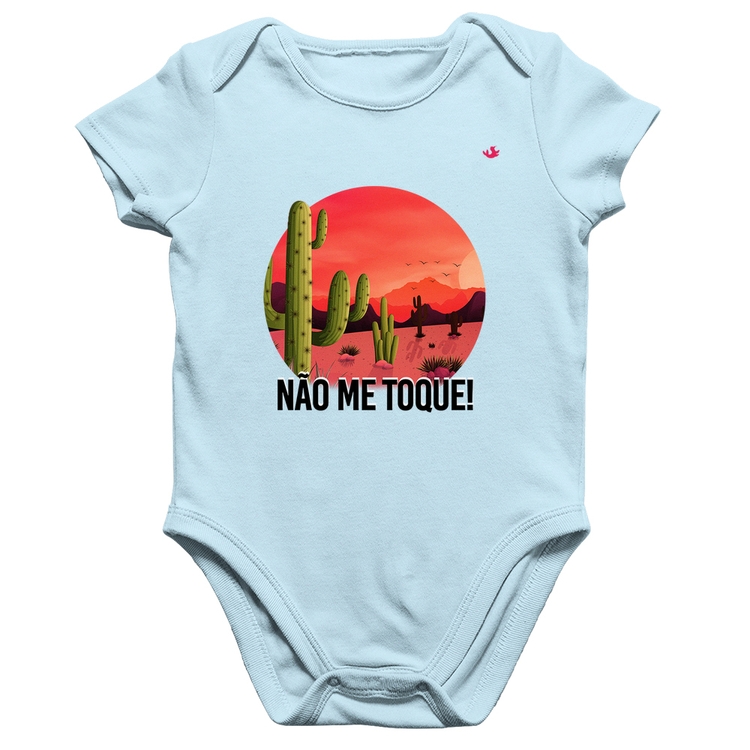 Body Bebê Algodão Não me toque! - Azul Bebê