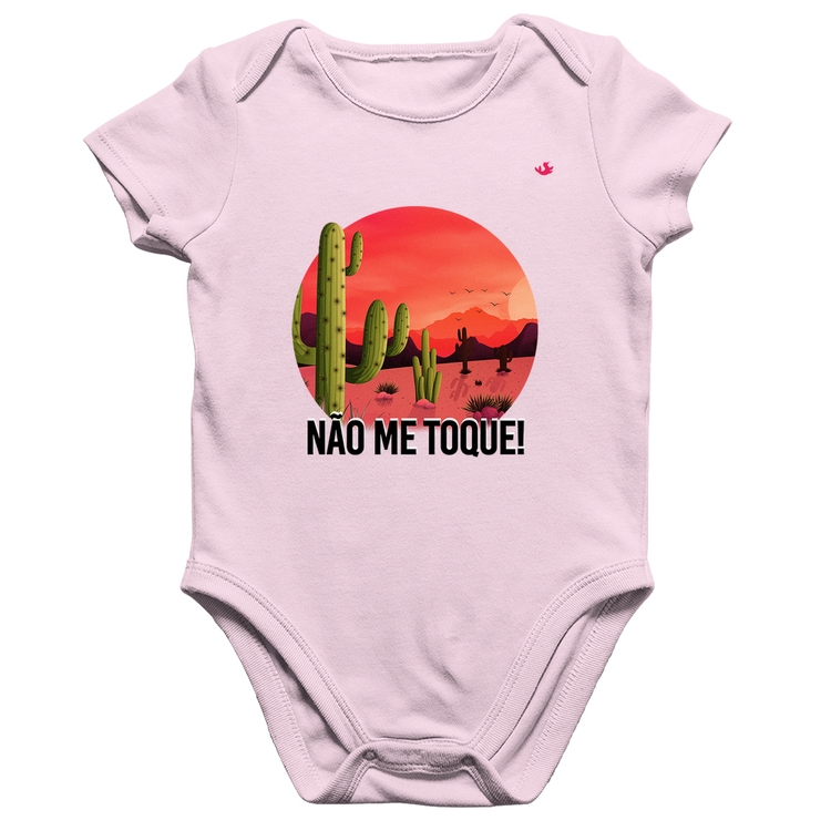 Body Bebê Algodão Não me toque! - Rosa Bebê
