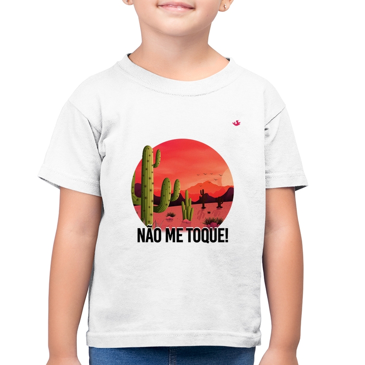 Camiseta Algodão Infantil Não me toque! - Branca