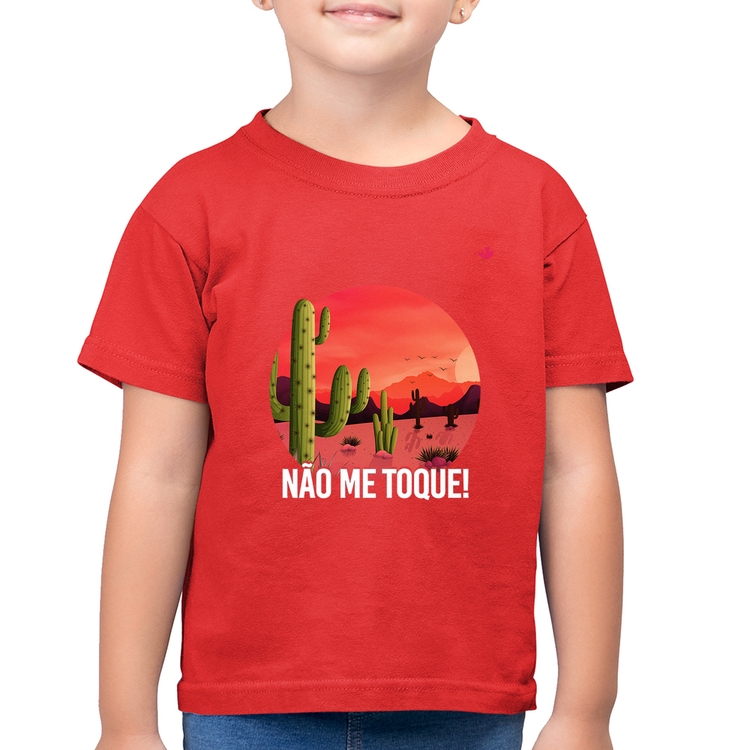 Camiseta Algodão Infantil Não me toque! - Vermelha