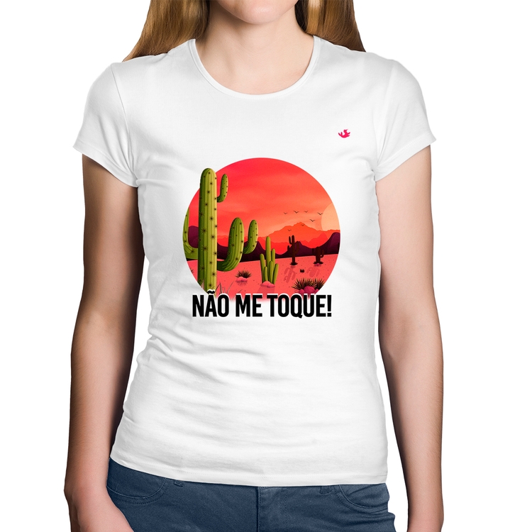 Baby Look Algodão Não me toque! - Branca