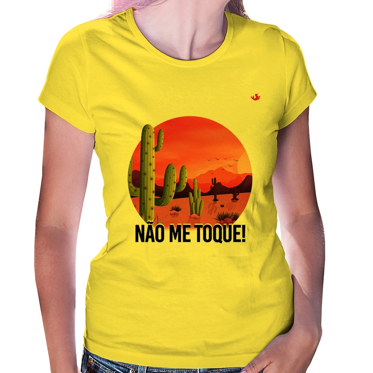 Baby Look Não me toque! - Amarela