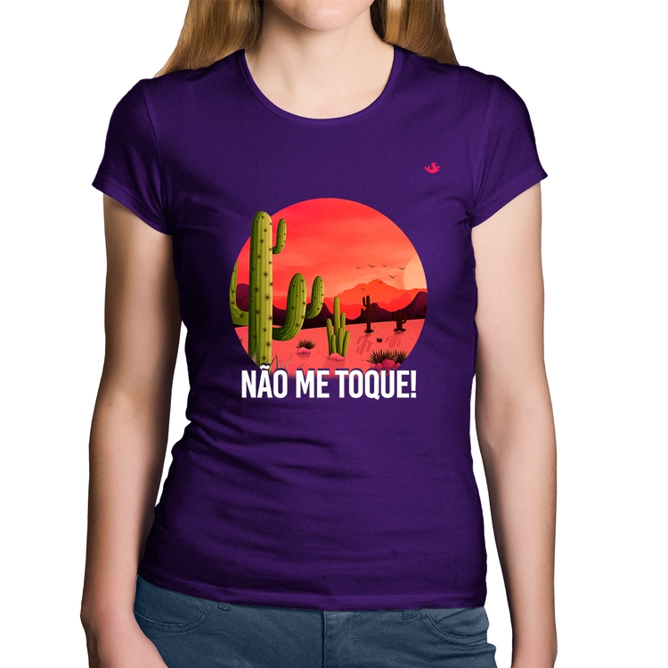 Baby Look Algodão Não me toque! - Roxa