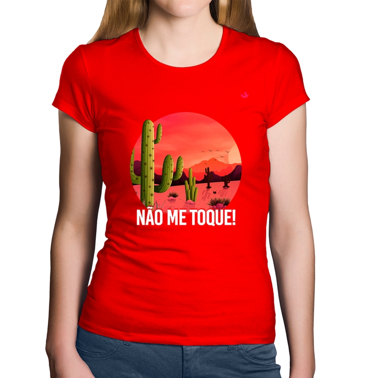 Baby Look Algodão Não me toque! - Vermelha