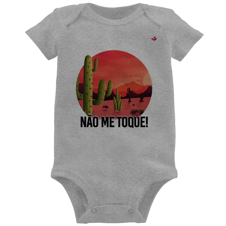 Body Bebê Não me toque! - Cinza