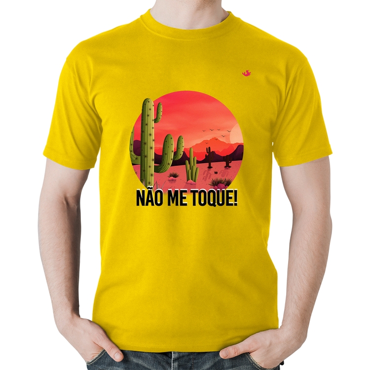 Camiseta Algodão Não me toque! - Amarela