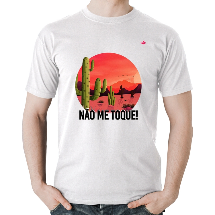 Camiseta Algodão Não me toque! - Branca