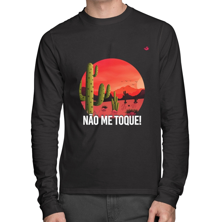 Camiseta Algodão Não me toque! Manga Longa