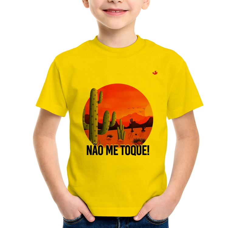 Camiseta Infantil Não me toque! - Amarela