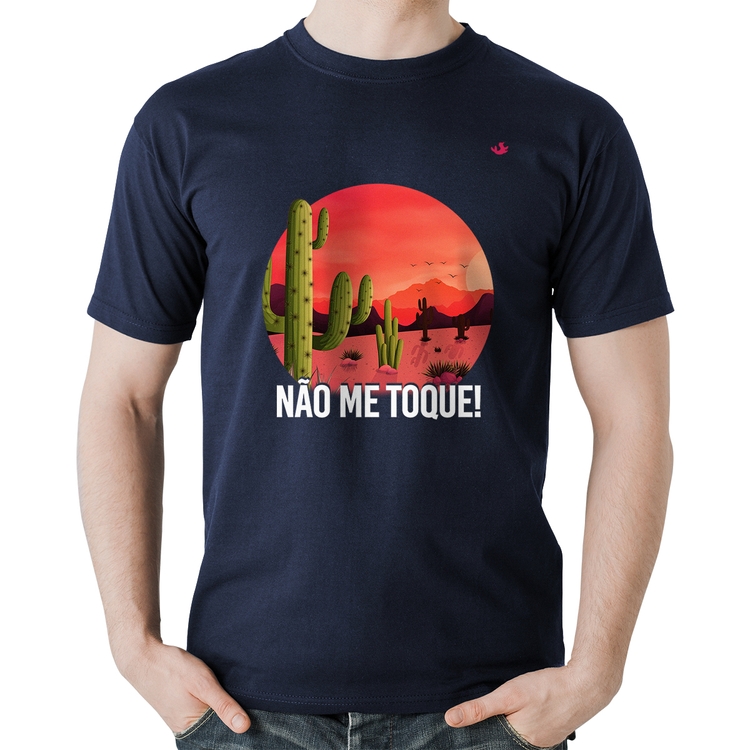 Camiseta Algodão Não me toque! - Marinho