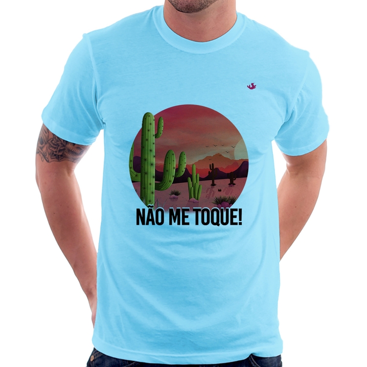 Camiseta Não me toque! - Azul Bebê
