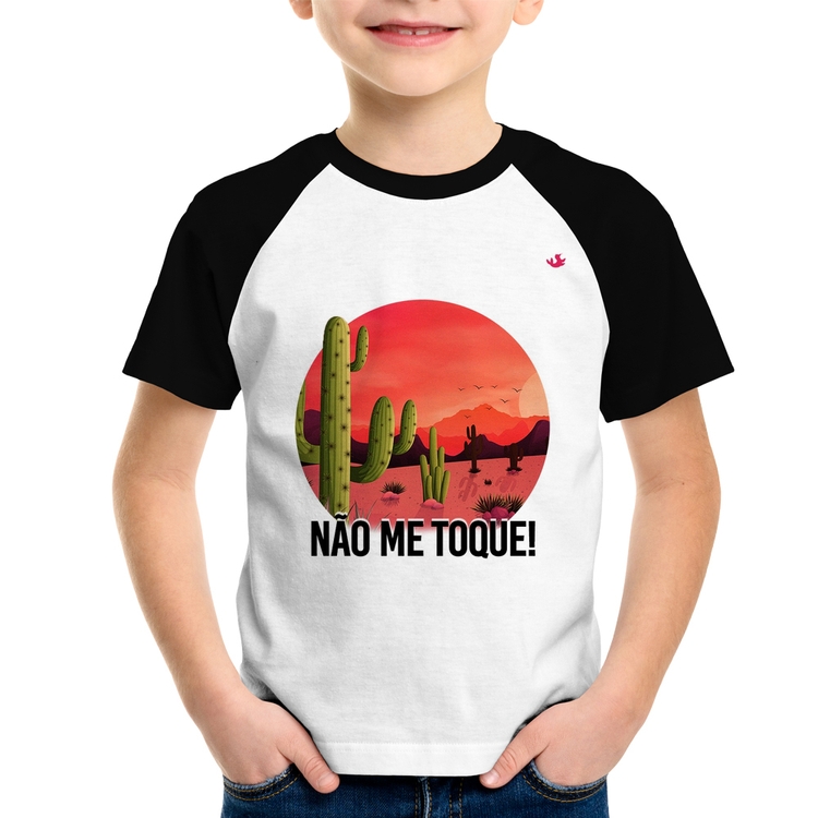 Camiseta Raglan Infantil Não me toque!