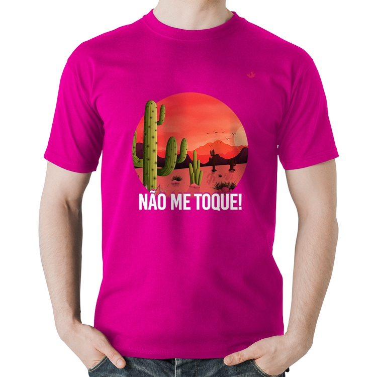 Camiseta Algodão Não me toque! - Rosa