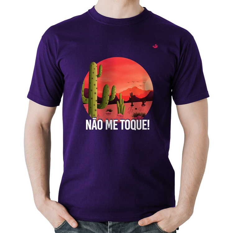 Camiseta Algodão Não me toque! - Roxa