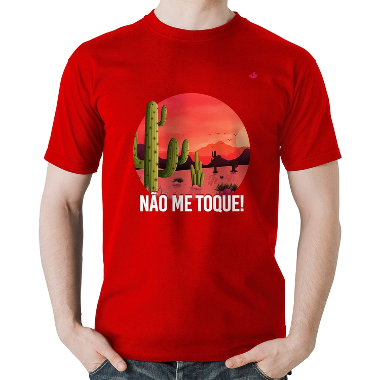 Camiseta Algodão Não me toque! - Vermelha