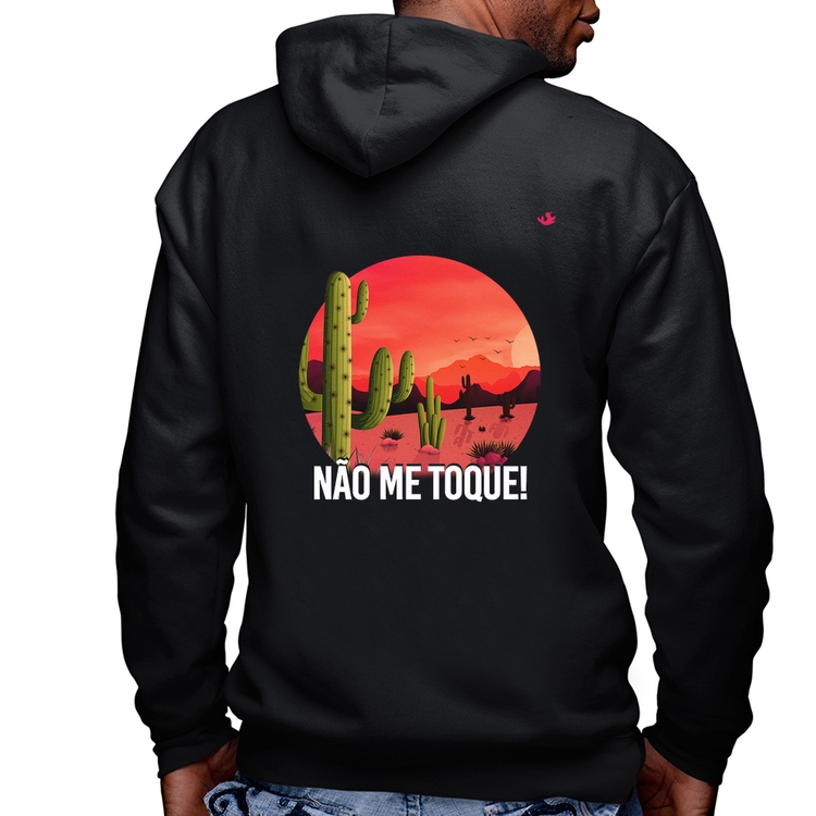 Blusa Moletom Não me toque! Masculina com Capuz e Zíper