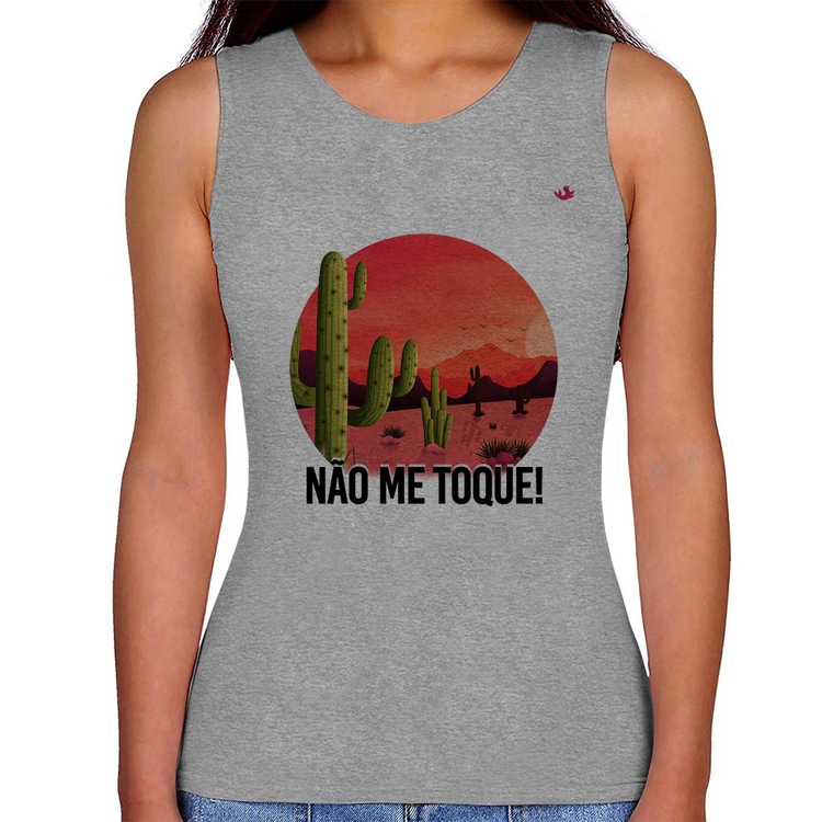 Regata Feminina Não me toque! - Cinza