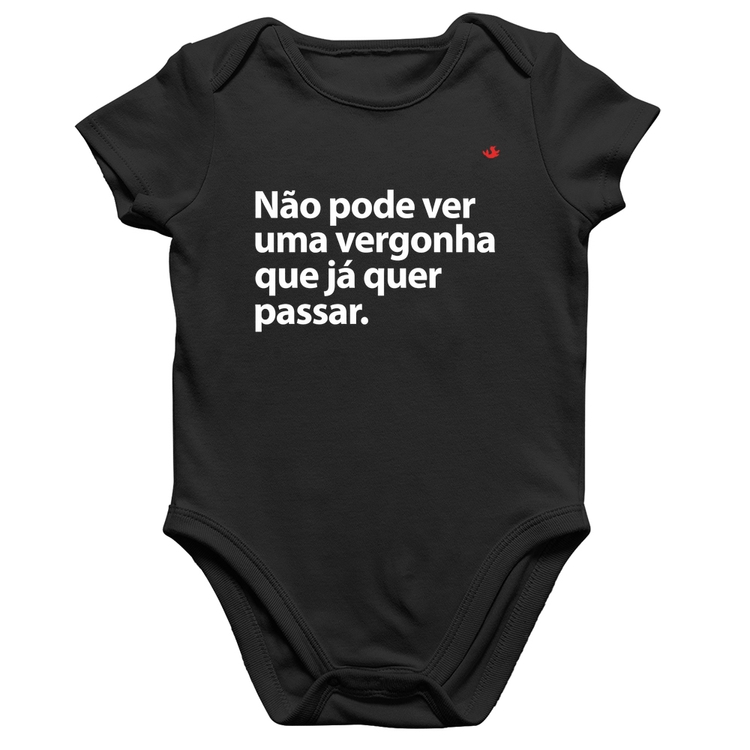Body Bebê Algodão Não pode ver uma vergonha que já quer passar