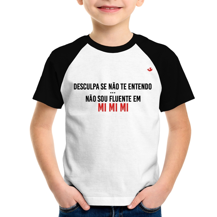 Camiseta Raglan Infantil Não sou fluente em Mimimi