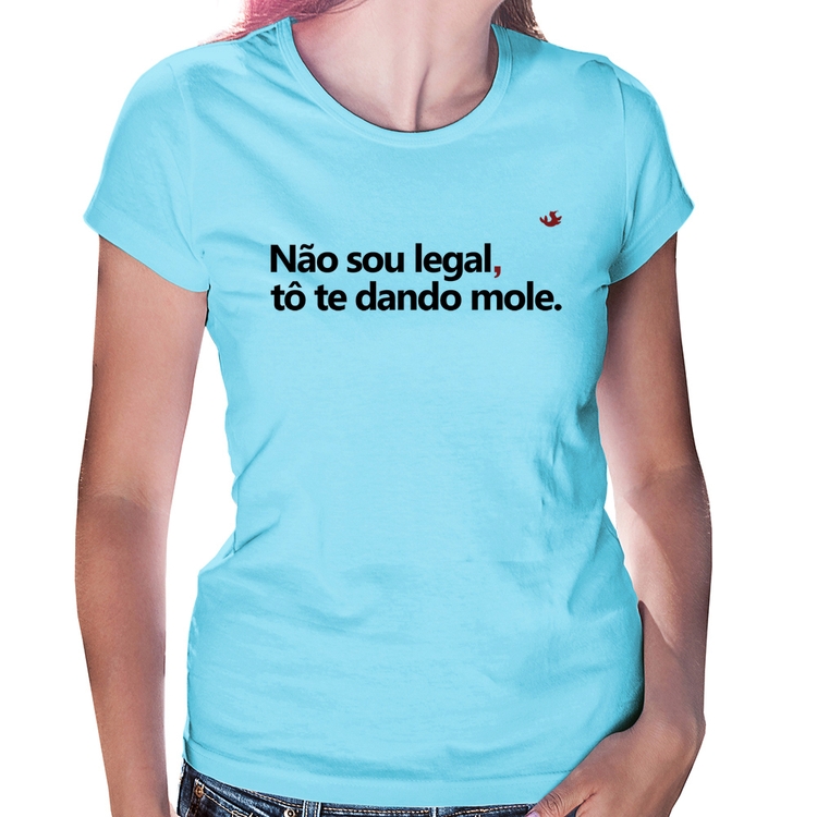 Baby Look Não sou legal, tô te dando mole - Azul Bebê