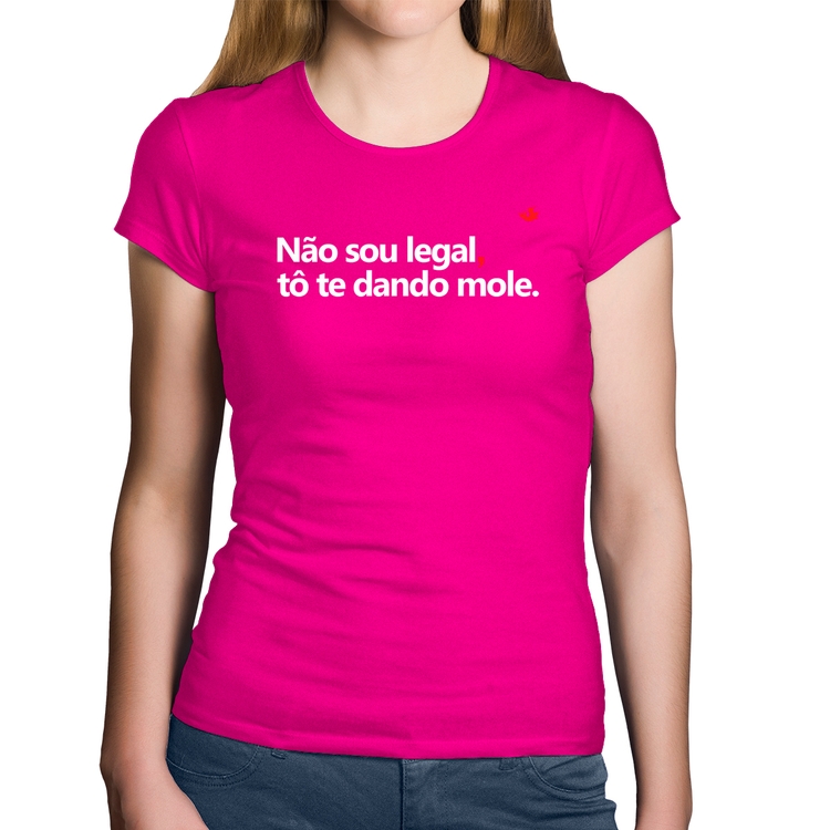 Baby Look Algodão Não sou legal, tô te dando mole - Rosa