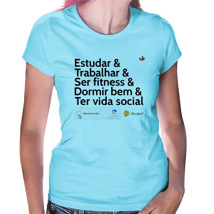 Baby Look Não sou um robô... ou sou? - Azul Bebê