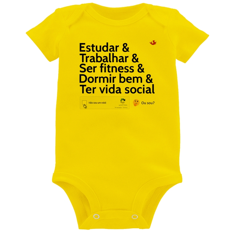 Body Bebê Não sou um robô... ou sou? - Amarelo