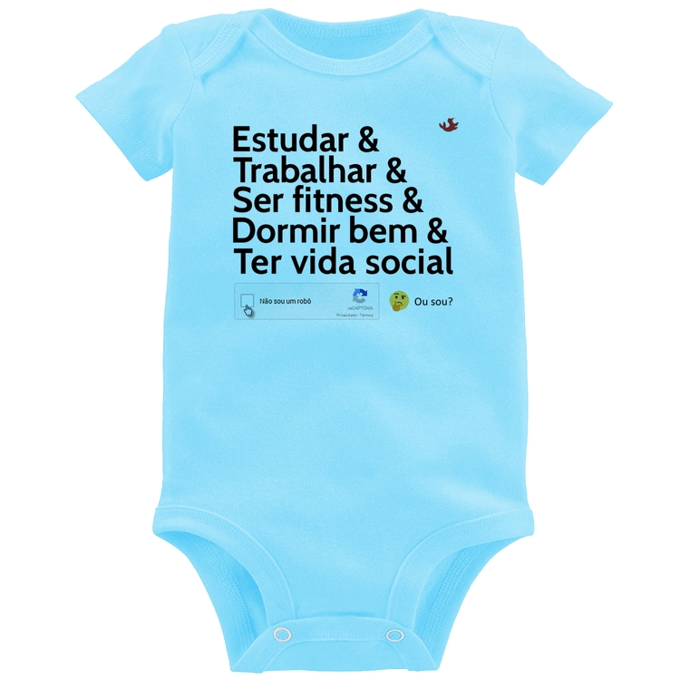 Body Bebê Não sou um robô... ou sou? - Azul Bebê