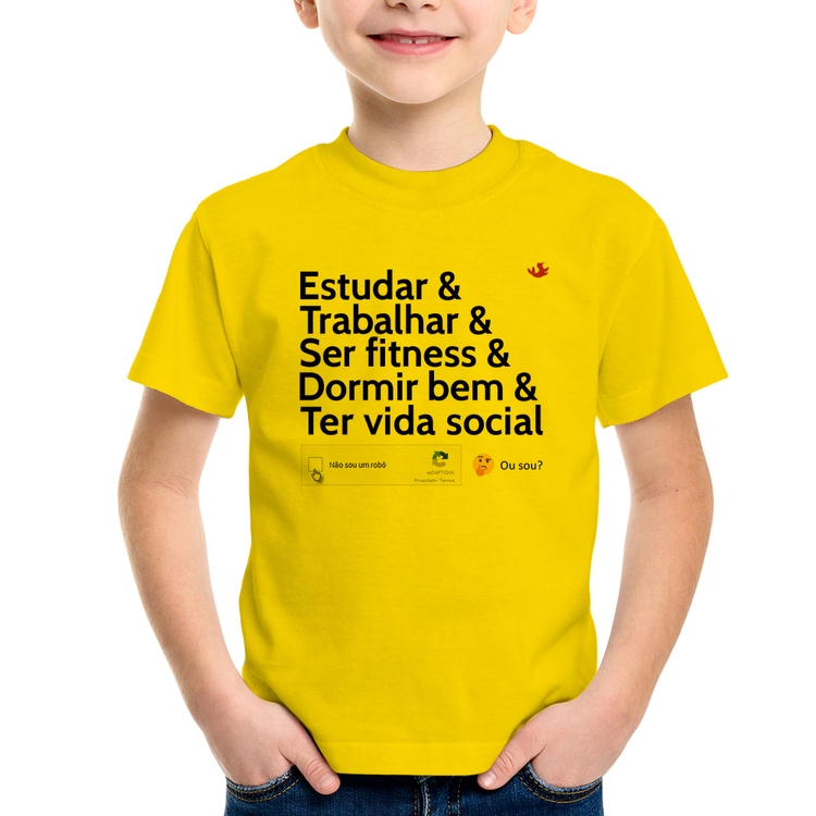 Camiseta Infantil Não sou um robô... ou sou? - Amarela