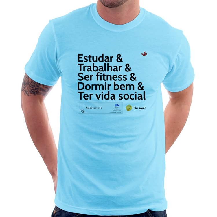 Camiseta Não sou um robô... ou sou? - Azul Bebê