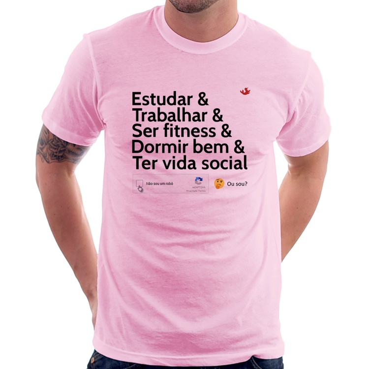 Camiseta Não sou um robô... ou sou? - Rosa Bebê