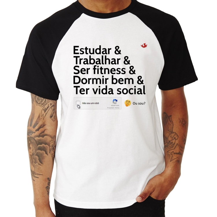 Camiseta Raglan Não sou um robô... ou sou?