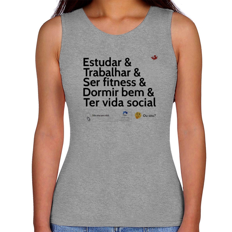 Regata Feminina Não sou um robô... ou sou? - Cinza
