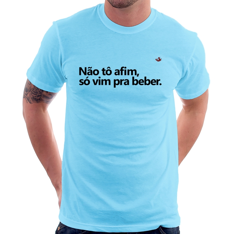 Camiseta Não tô afim, só vim pra beber - Azul Bebê