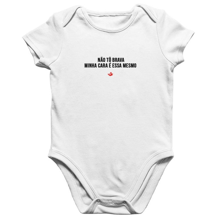 Body Bebê Algodão Não tô brava - Branco