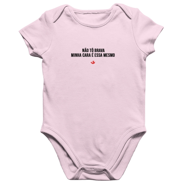 Body Bebê Algodão Não tô brava - Rosa Bebê