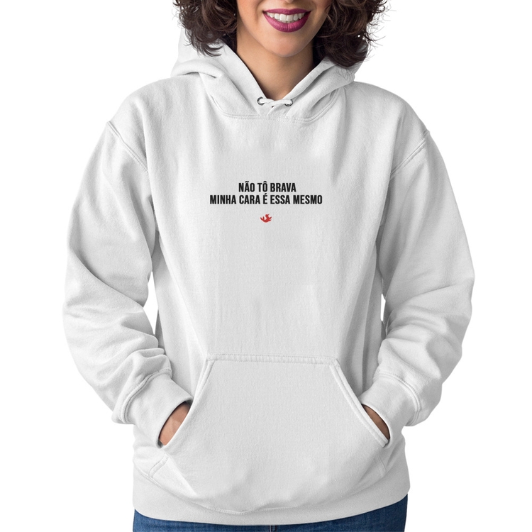 Moletom Feminino Não tô brava - Branco
