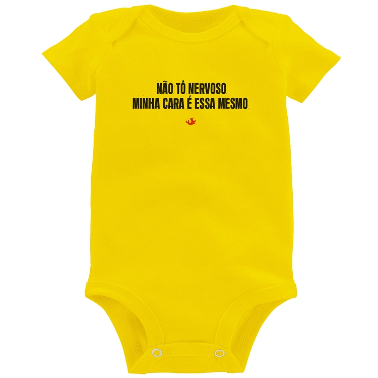 Body Bebê Não tô nervoso - Amarelo