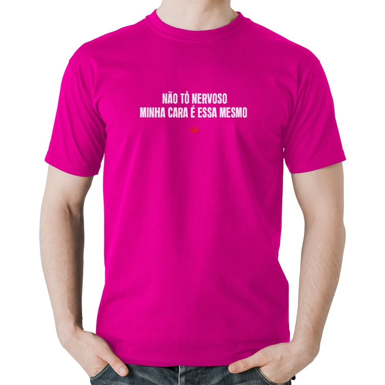 Camiseta Algodão Não tô nervoso - Rosa